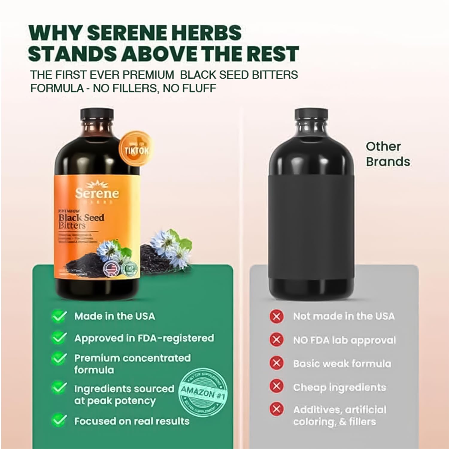 Serene Herbs Black Seed Bitters - Vegan Herbal Supplement

