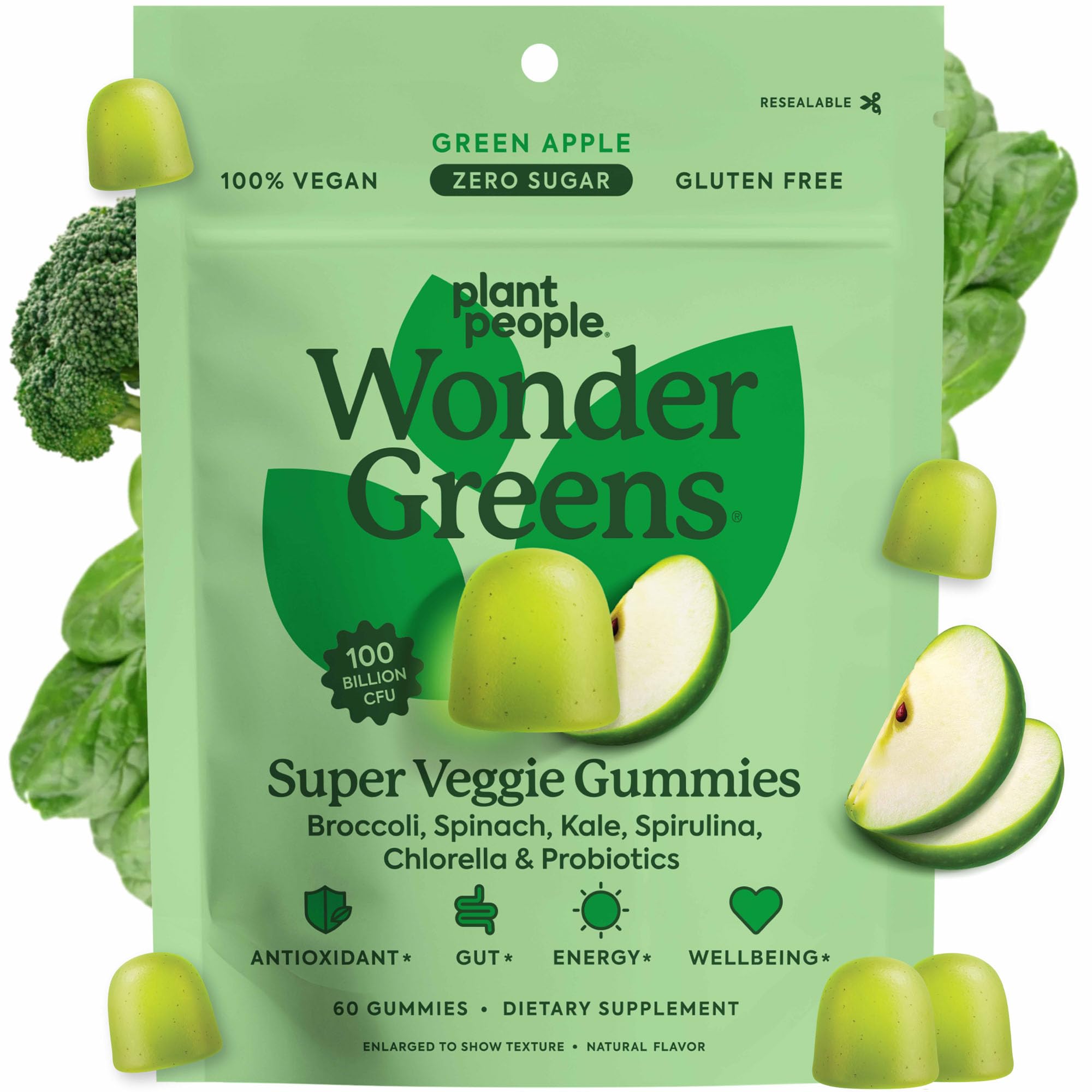 Plant People WonderGreens Veggie Gummies with Probiotics

