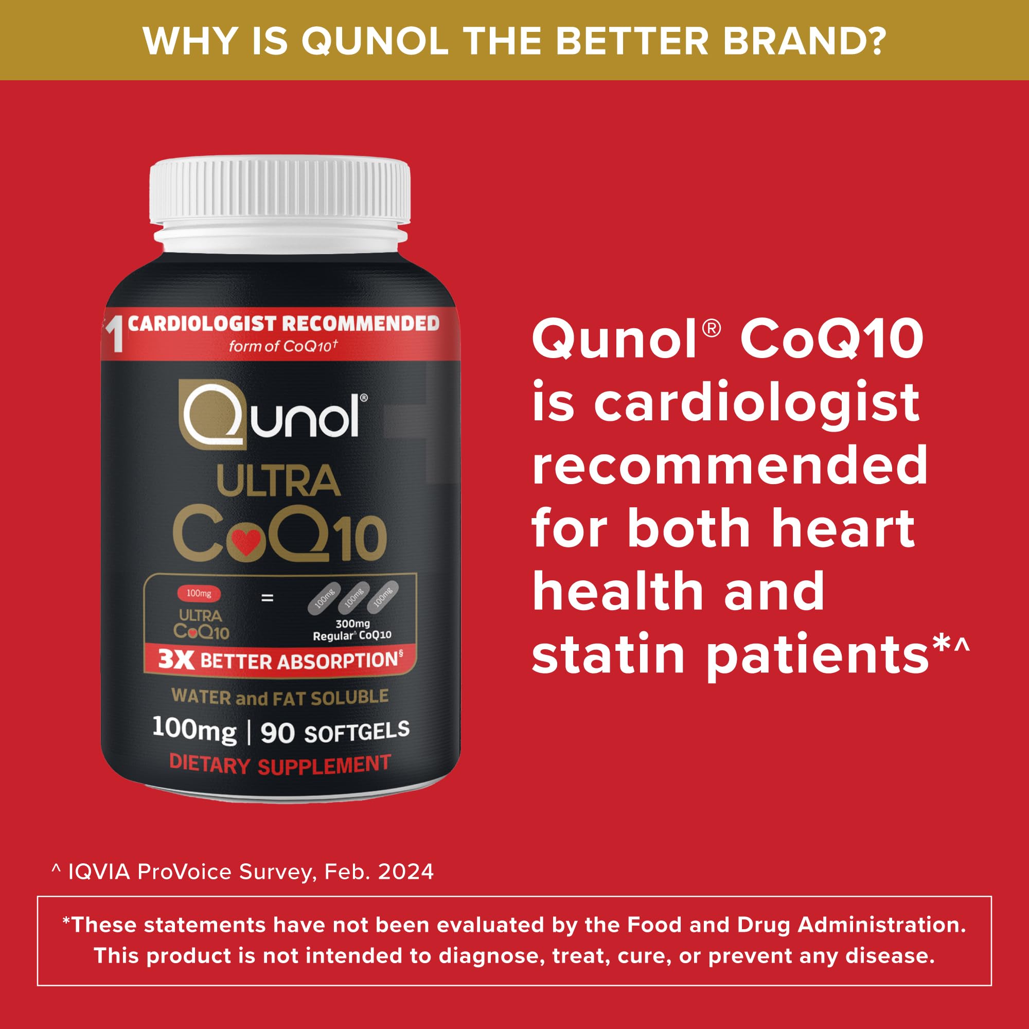 Qunol Ultra CoQ10 Softgels Water- and Fat-Soluble Antioxidant

