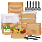 Disposable Paper Bowls with Lids and Forks | DI QIU REN

