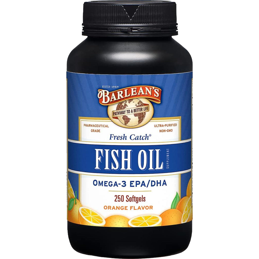 Barlean's Omega-3 Fish Oil Softgels 600mg EPA DHA for Heart Brain Health