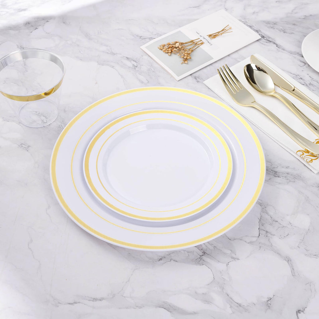 BESTVIP Disposable Plastic Plates Set for Parties

