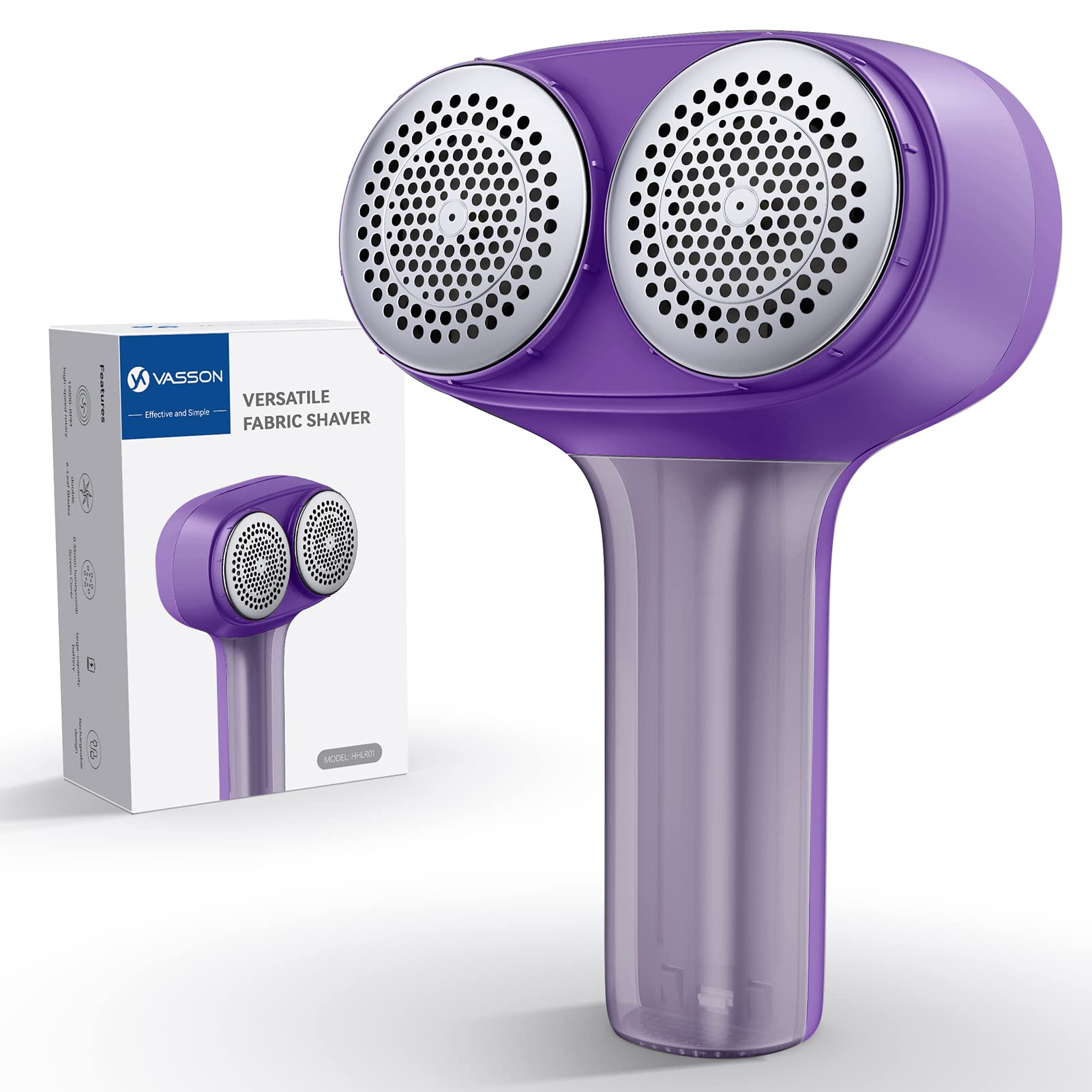 VASSON Fabric Shaver - Electric Lint Remover with Dual-Head Design