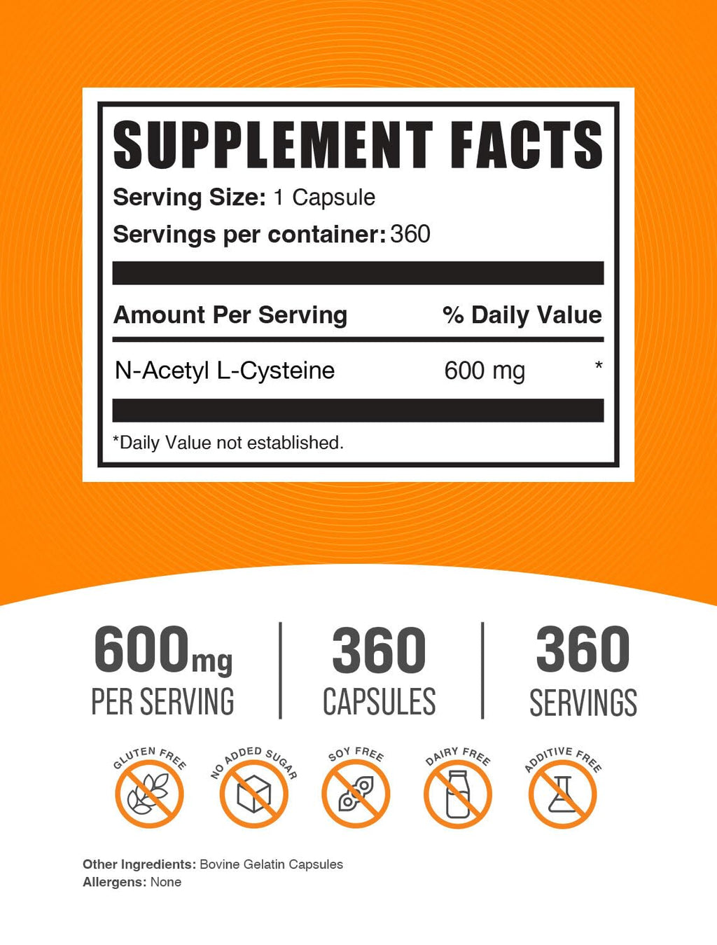 N-Acetyl L-Cysteine Capsules by BulkSupplements

