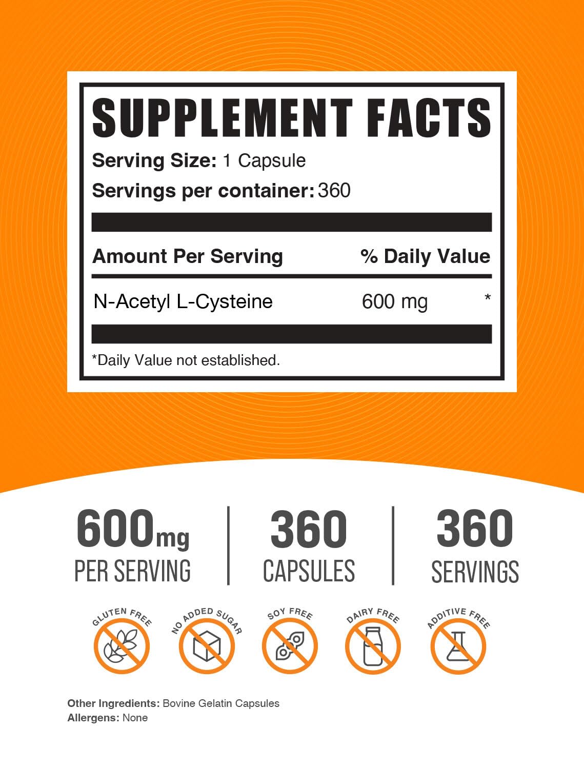 N-Acetyl L-Cysteine Capsules by BulkSupplements

