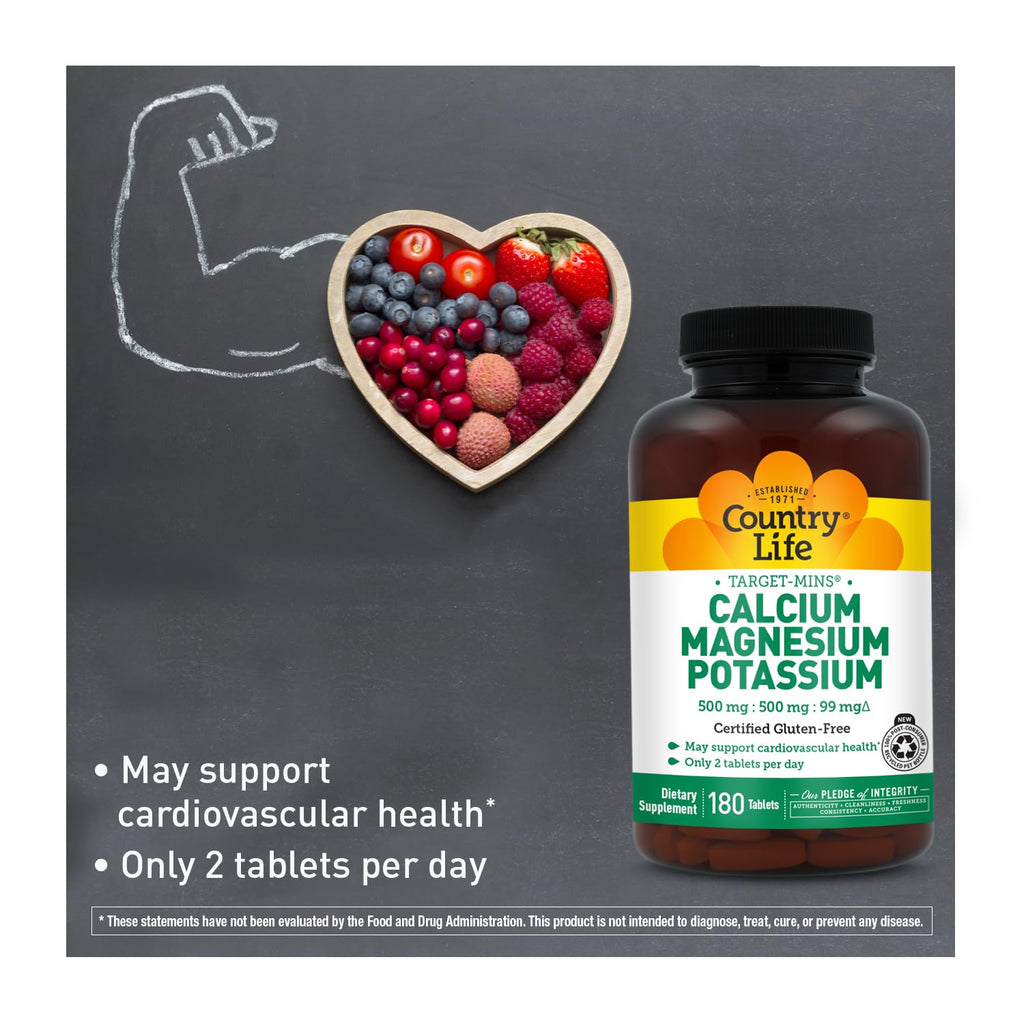 Country Life Target Mins Calcium Magnesium Potassium Supplement

