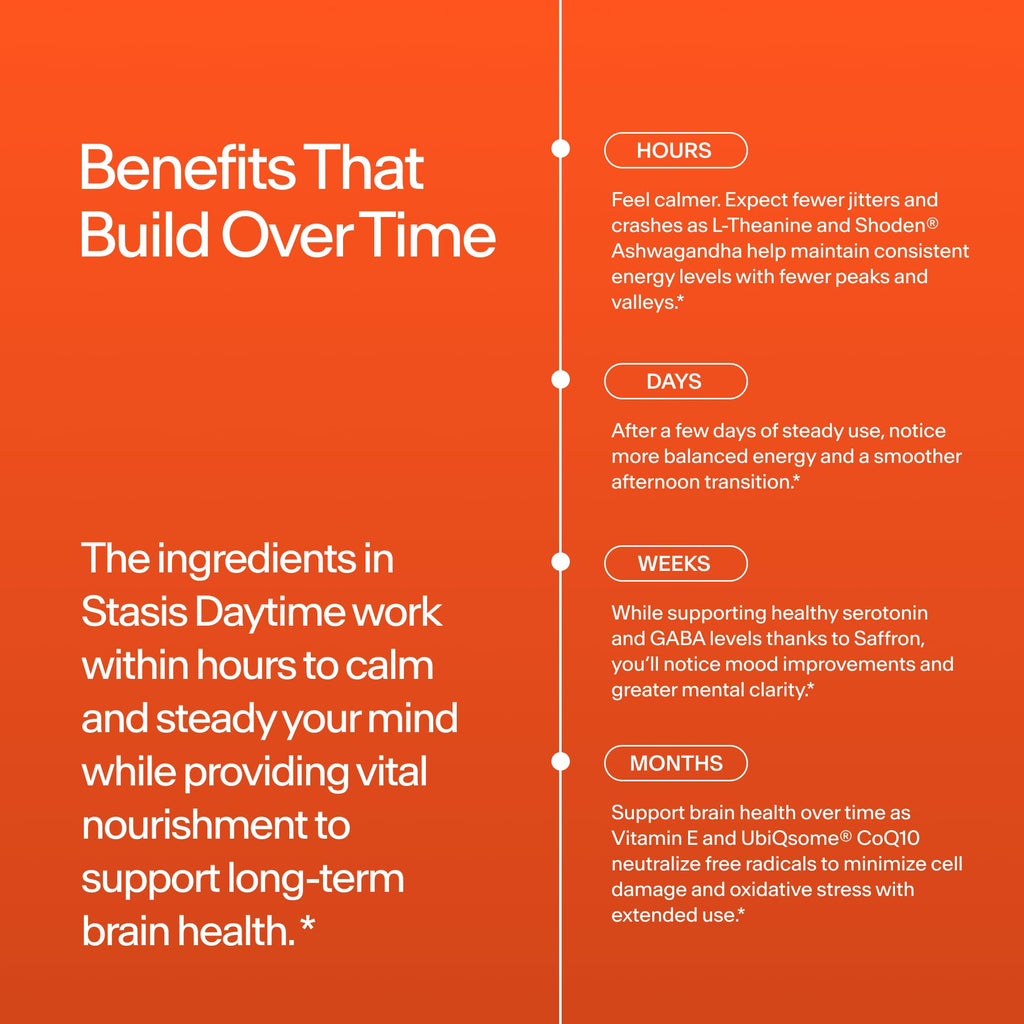 STASIS Daytime Stimulant Support with Ashwagandha L-Theanine

