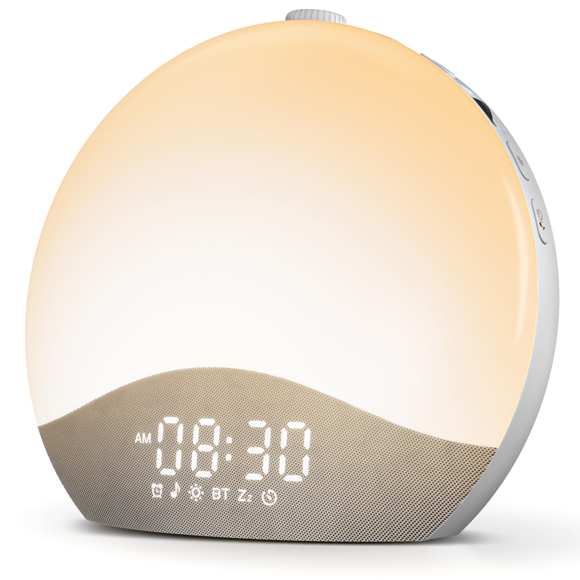 ecozy Sunrise Alarm Clock with Noise Machine, 26 Sounds, 17 Night Lights, Bluetooth Speaker