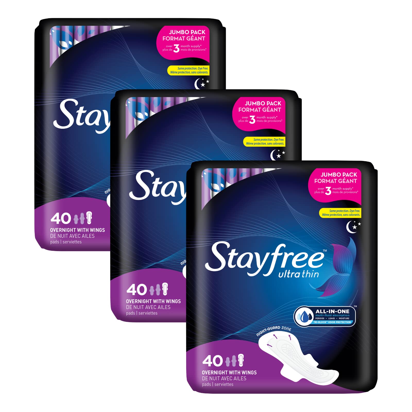 Stayfree Ultra Thin Overnight Pads with Wings | Nighttime Protection

