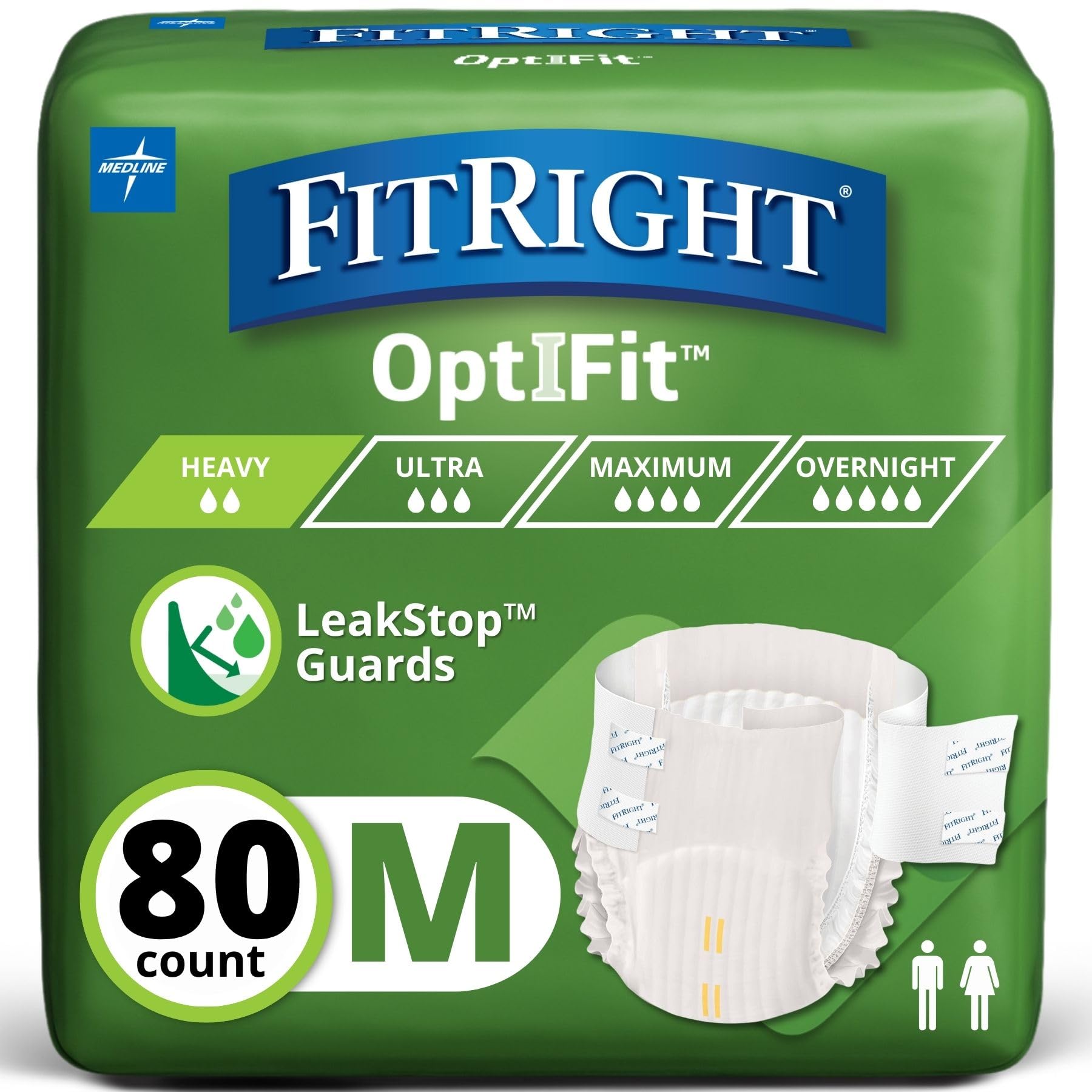 FitRight Adult Diapers with Tabs Extra+Heavy Absorbency