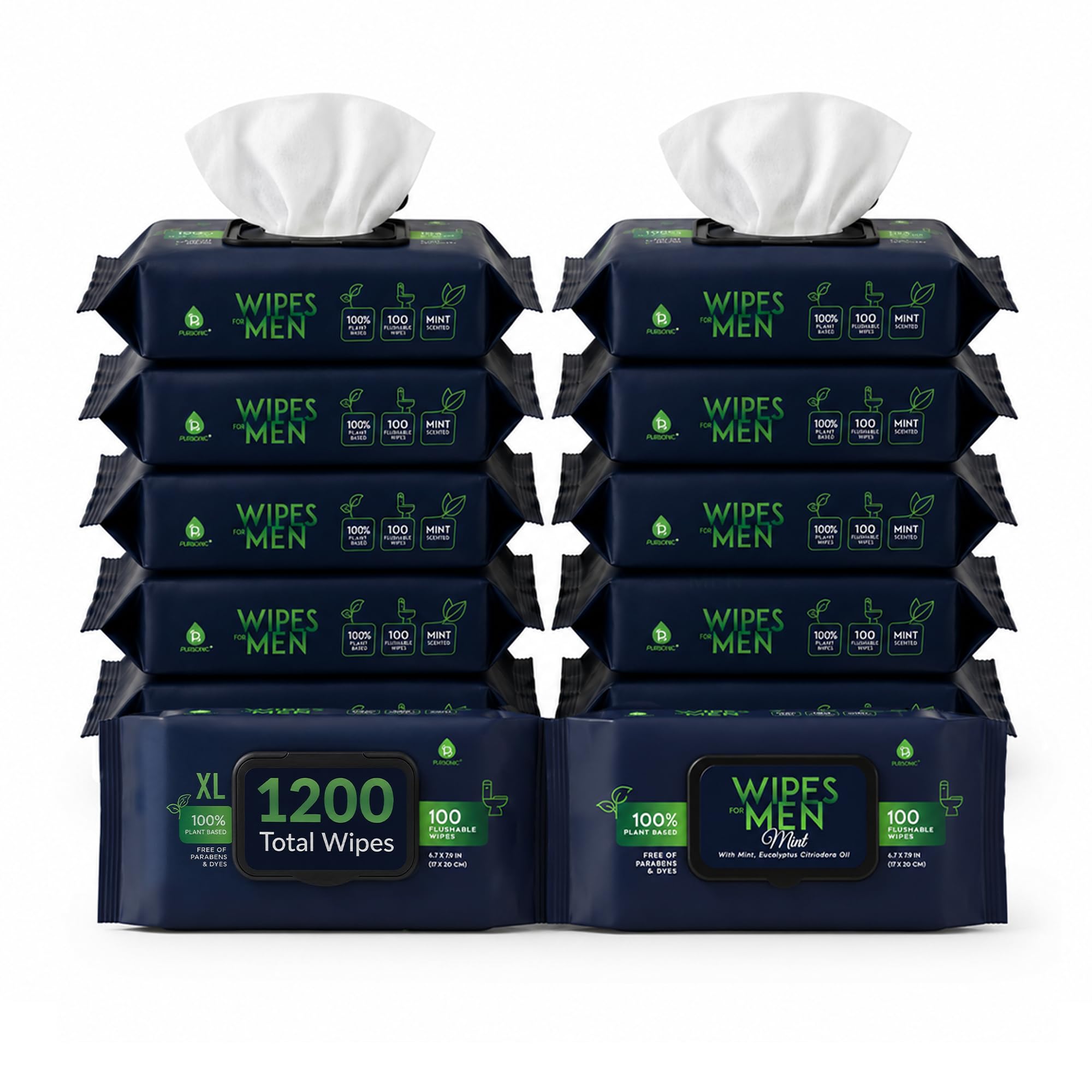 Pursonic Men Wipes - Flushable Plant-Based Alcohol-Free

