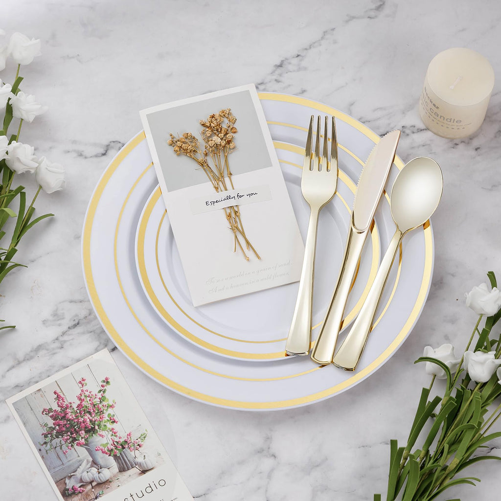 Disposable Dinnerware Set - BESTVIP Plates & Cutlery

