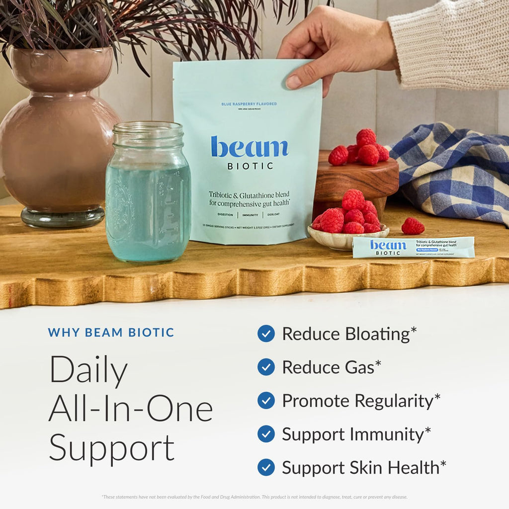BEAM Biotic Probiotics – Gut Health Powder with Pre Pro Post

