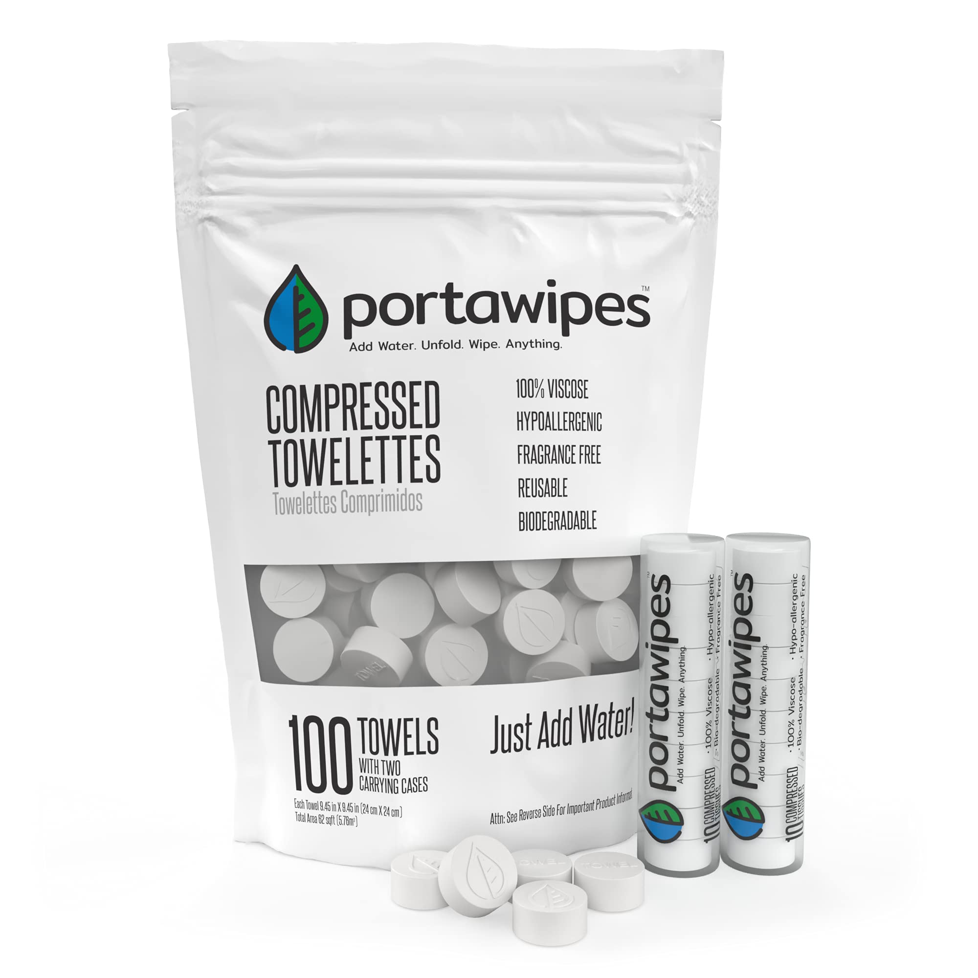 Portawipes Compressed Coin Tissues Soft Odor-Free Wipes

