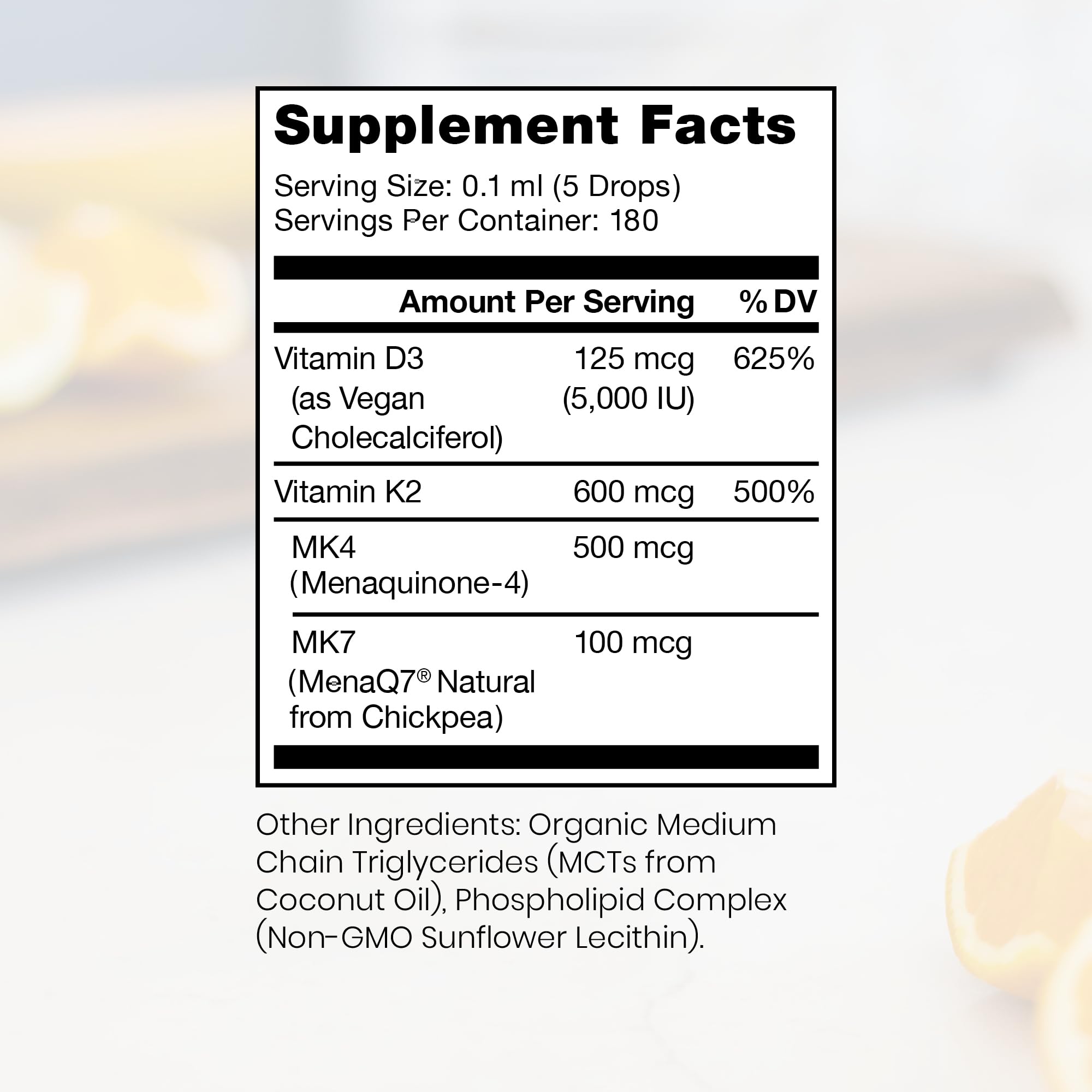 Vegan Liposomal D3 + K2 Pure TheraPro Rx | 5000 IU

