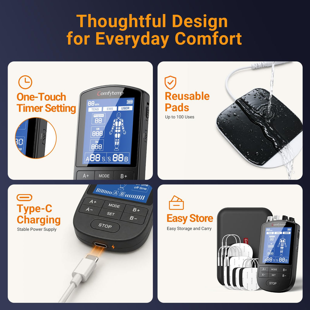 Comfytemp TENS Unit for Pain Relief and Therapy


