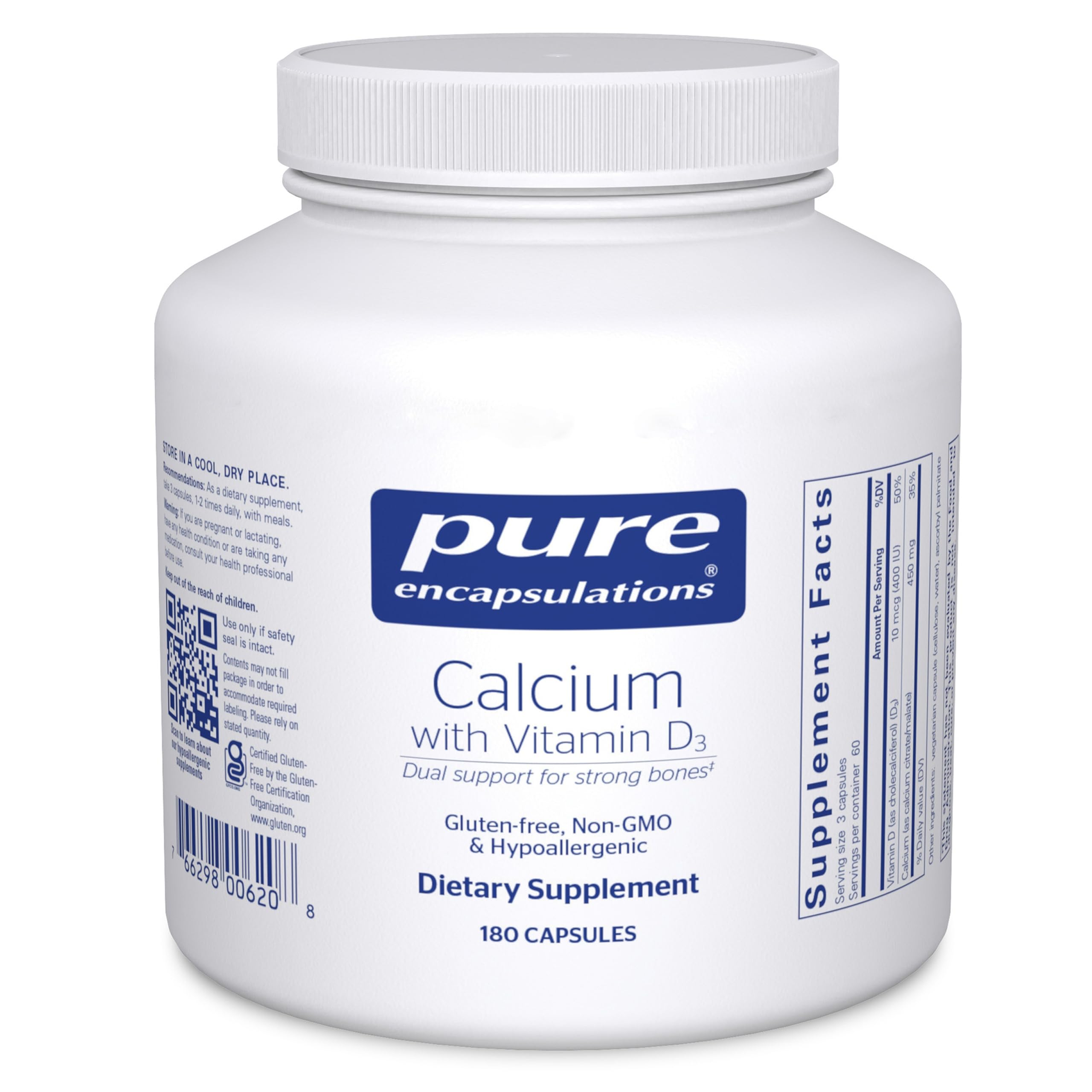 Calcium with Vitamin D3 by Pure Encapsulations - Supplement

