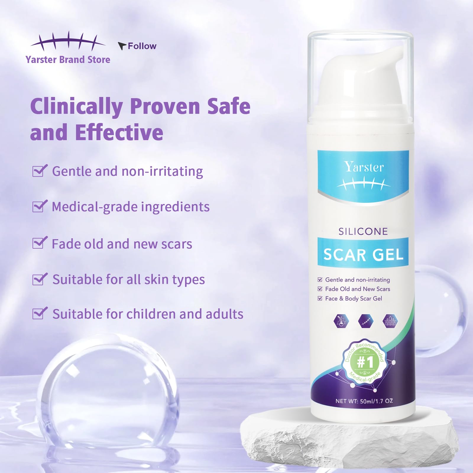 Medical Grade Silicone Scar Gel for Surgical & Acne Scars


