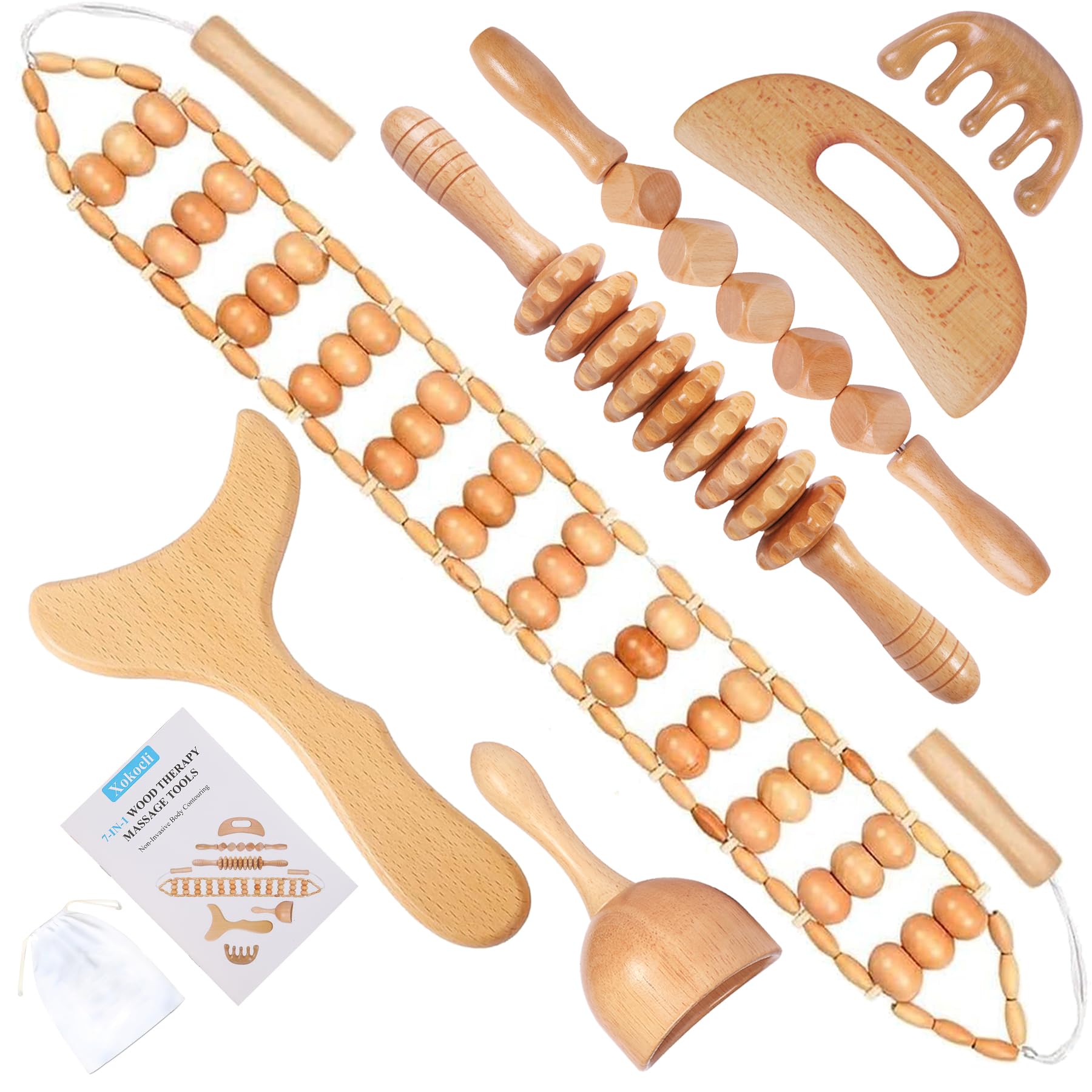 Xokocli Wood Therapy Massage Tools Kit

