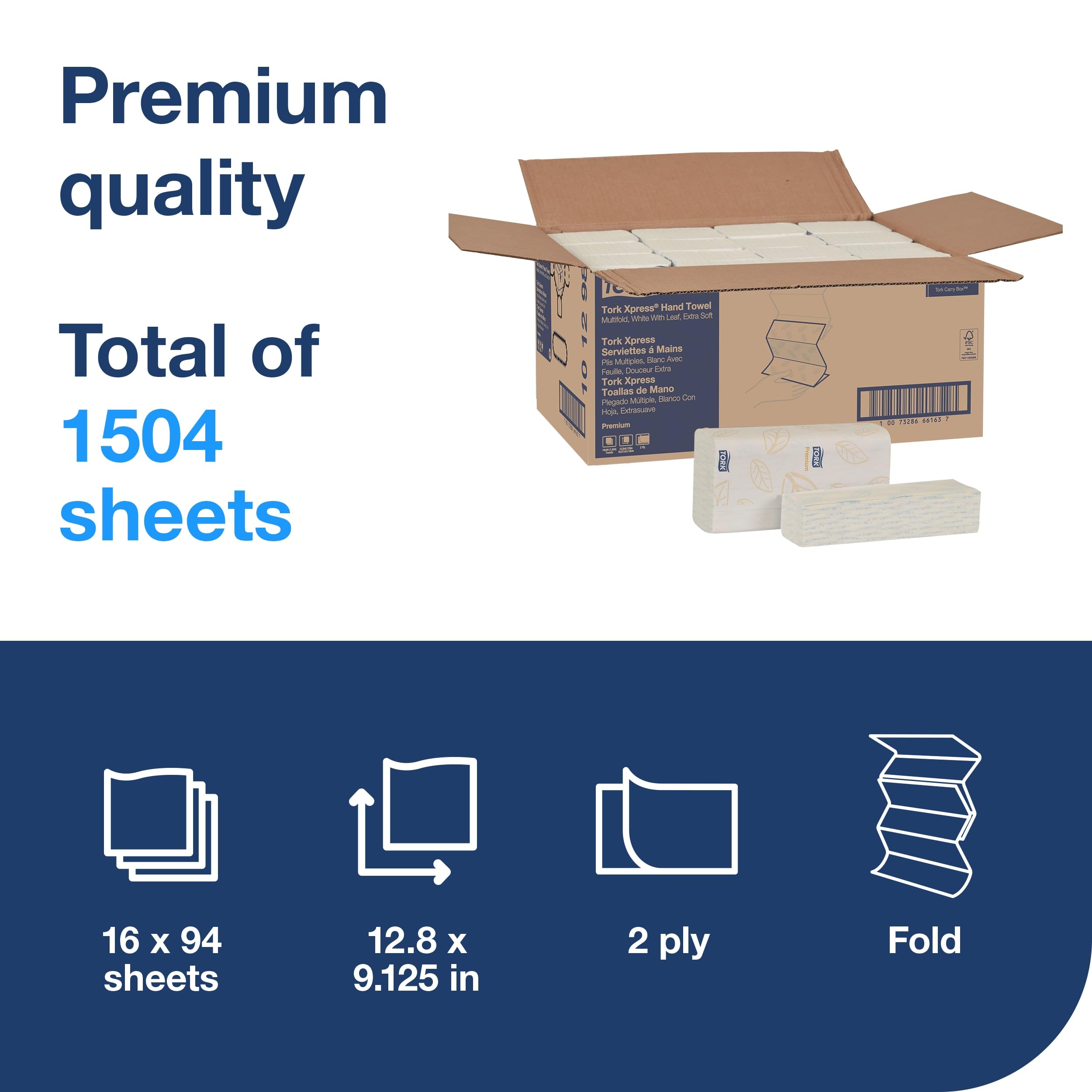 Tork Extra Soft Multifold Hand Towels | H2 Compatible

