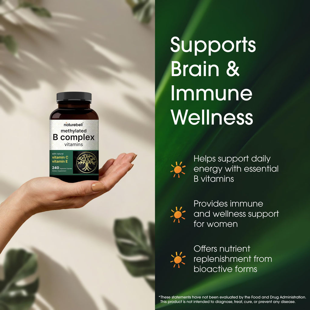 NatureBell Methylated B Complex Vitamins for Immune Support

