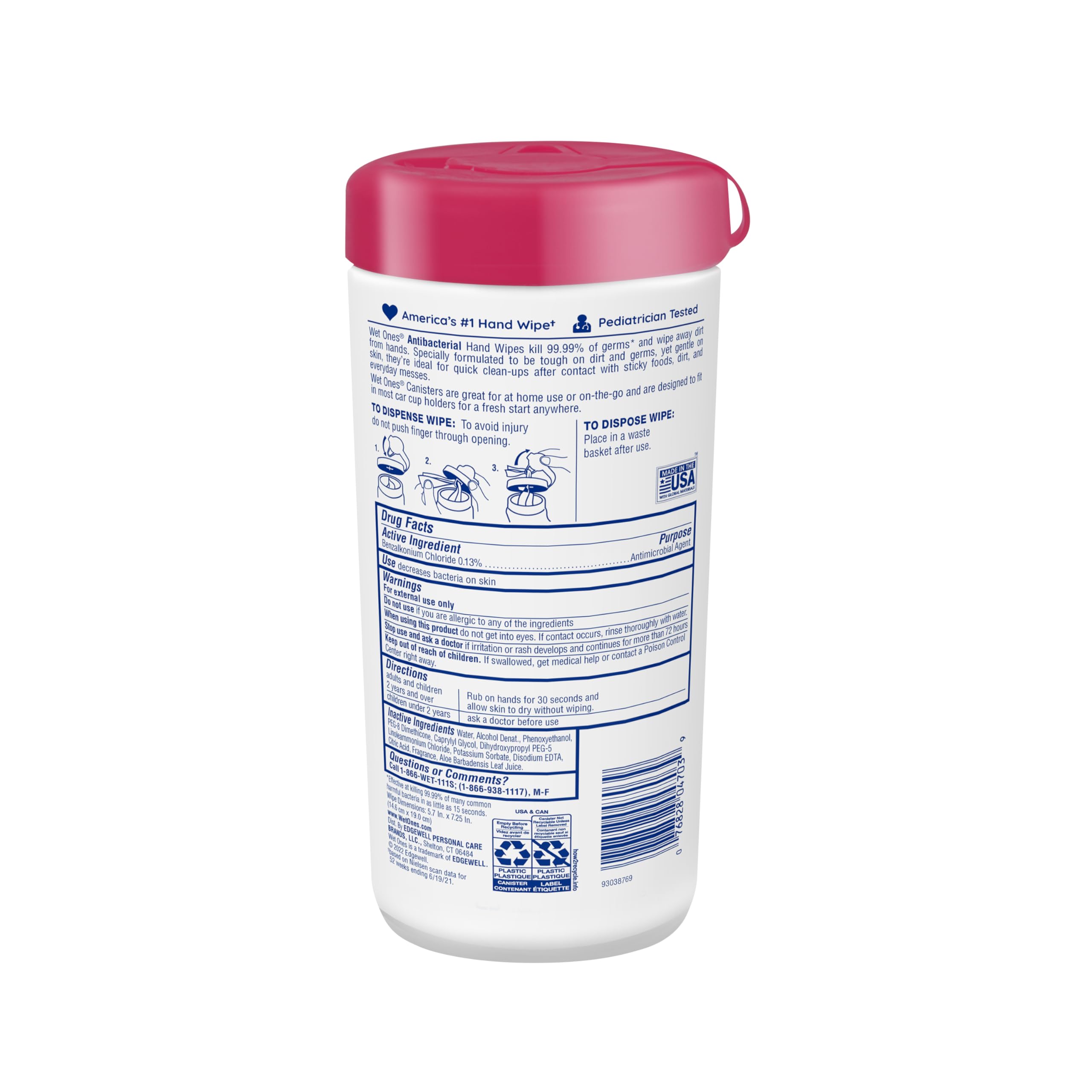 Wet Ones Antibacterial Hand Wipes with Aloe

