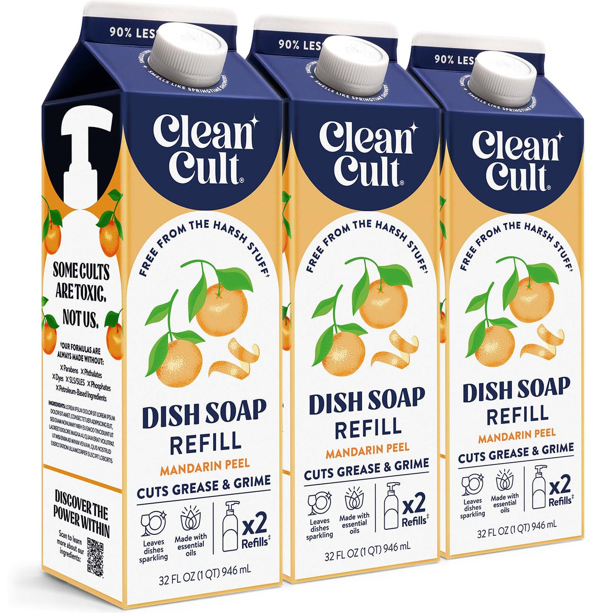 Cleancult Dish Soap Liquid Refills - Plant Based Cleaning Power