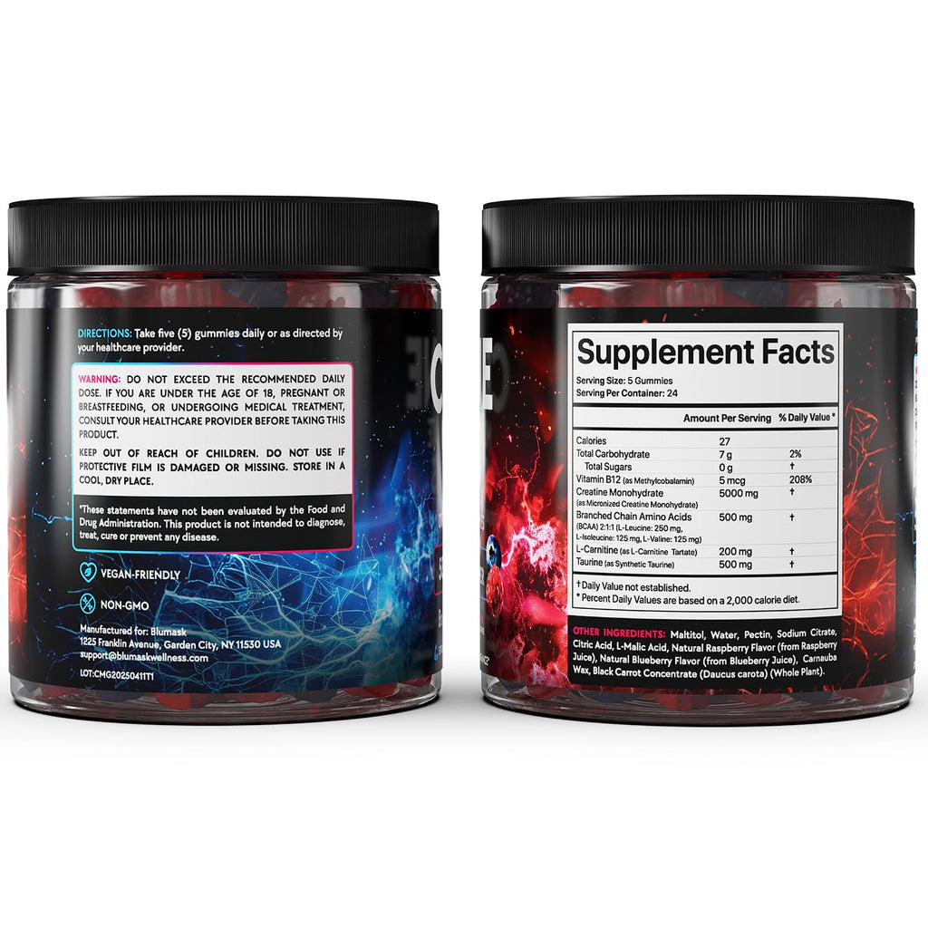 Creatine Monohydrate Gummies with BCAA, L-Carnitine

