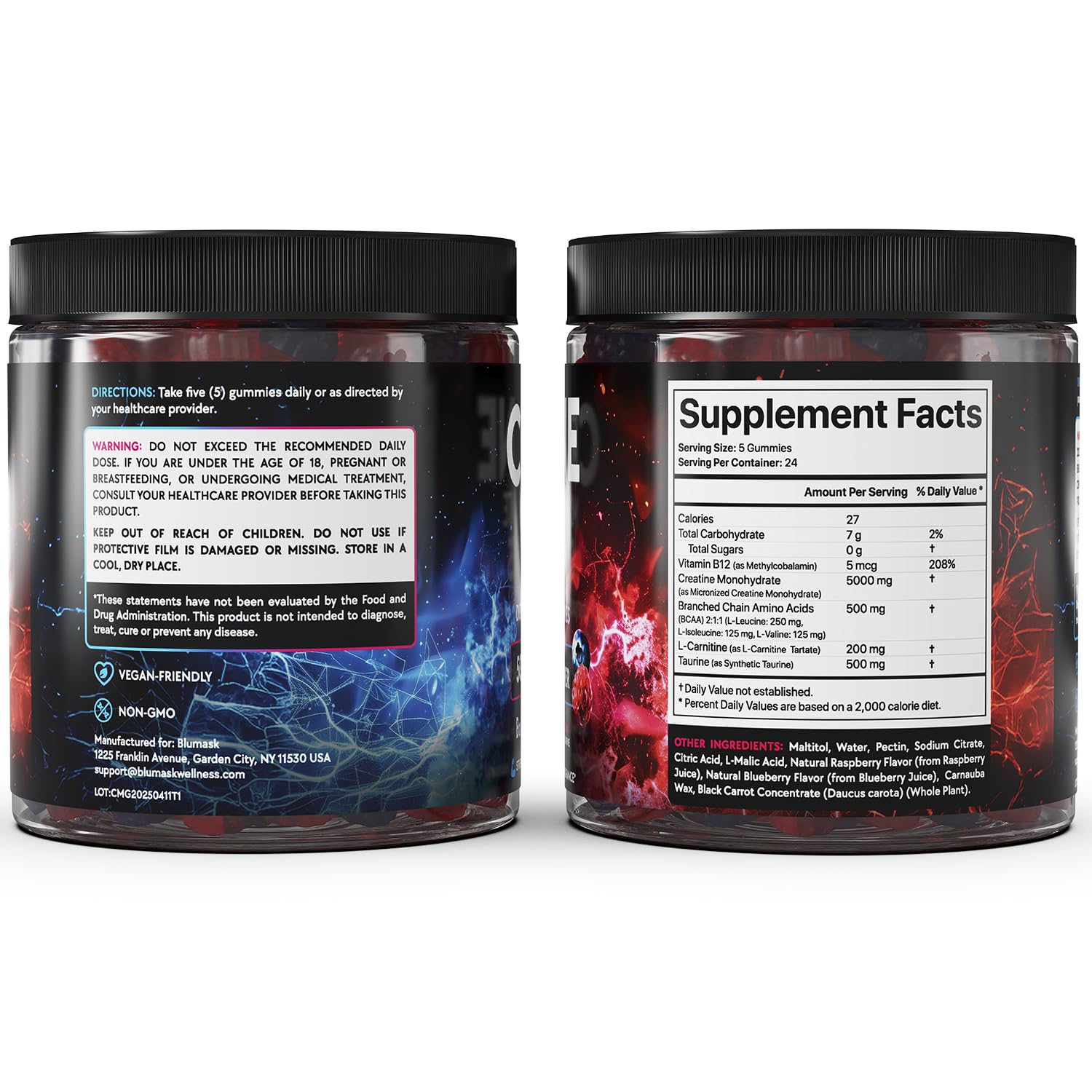 Creatine Monohydrate Gummies with BCAA, L-Carnitine

