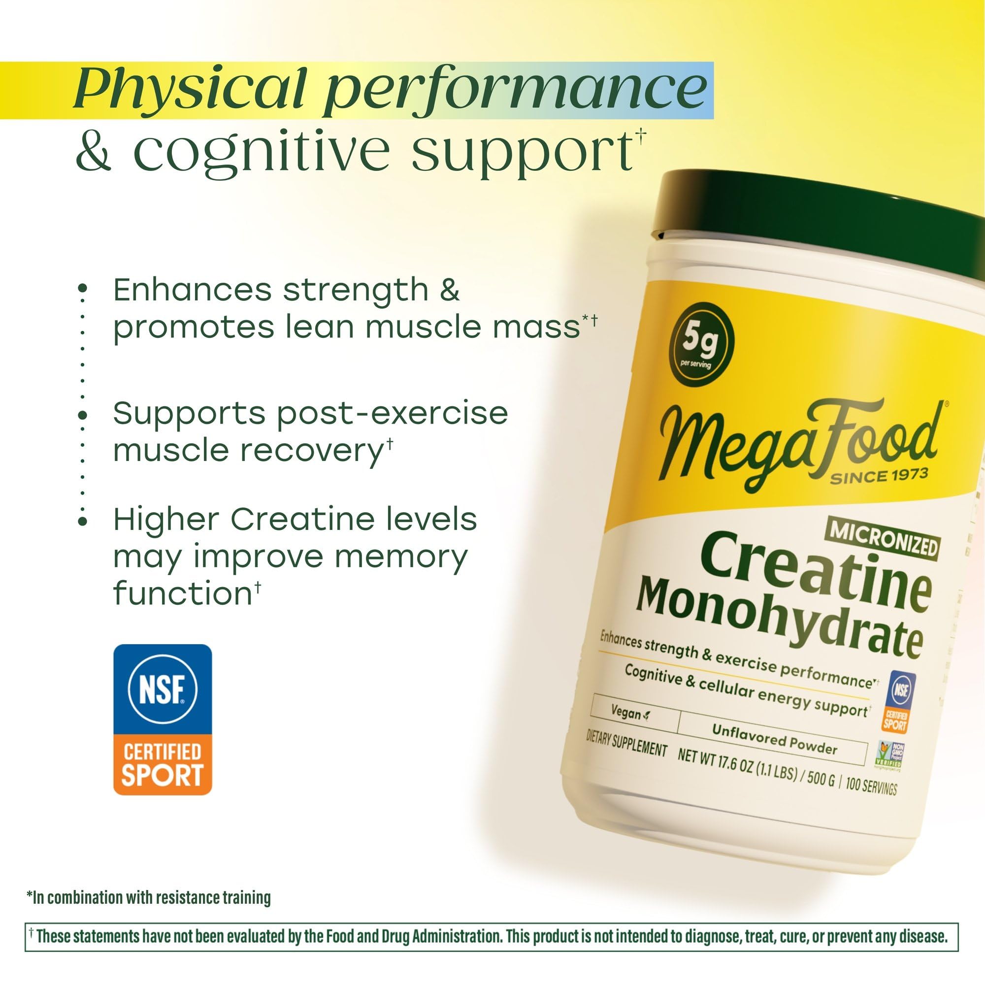 MegaFood Creatine Monohydrate Powder | Micronized

