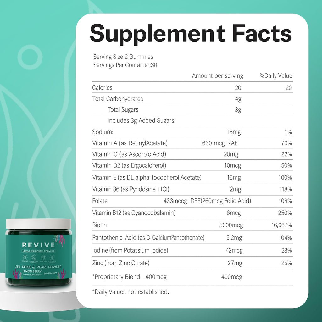 Balmbare Revive Hair Growth Gummies | Sea Moss & Vitamins

