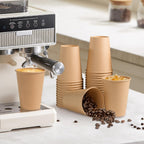 BYSNOW Disposable Kraft Paper Cups for Hot or Cold Beverages

