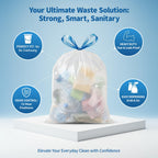 Trash Bags - Heavy-Duty Drawstring Leakproof

