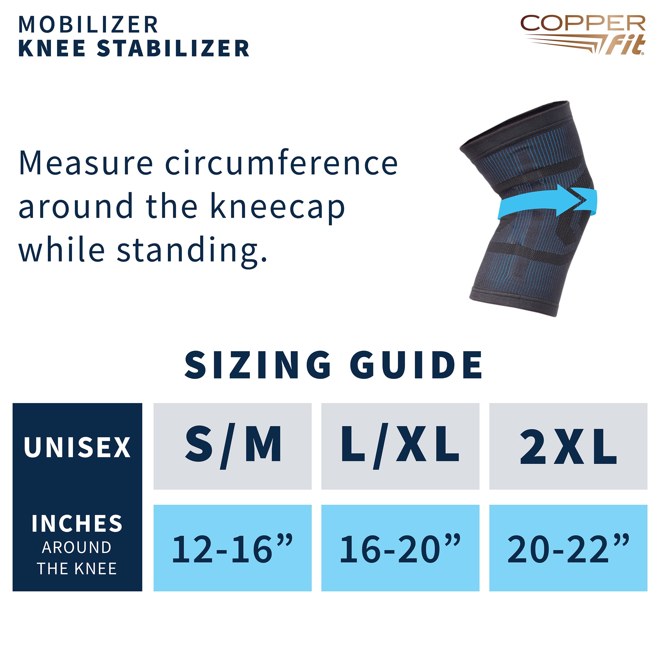 Copper Fit Mobilizer Knee Sleeve ProSeries Side Stabilizers

