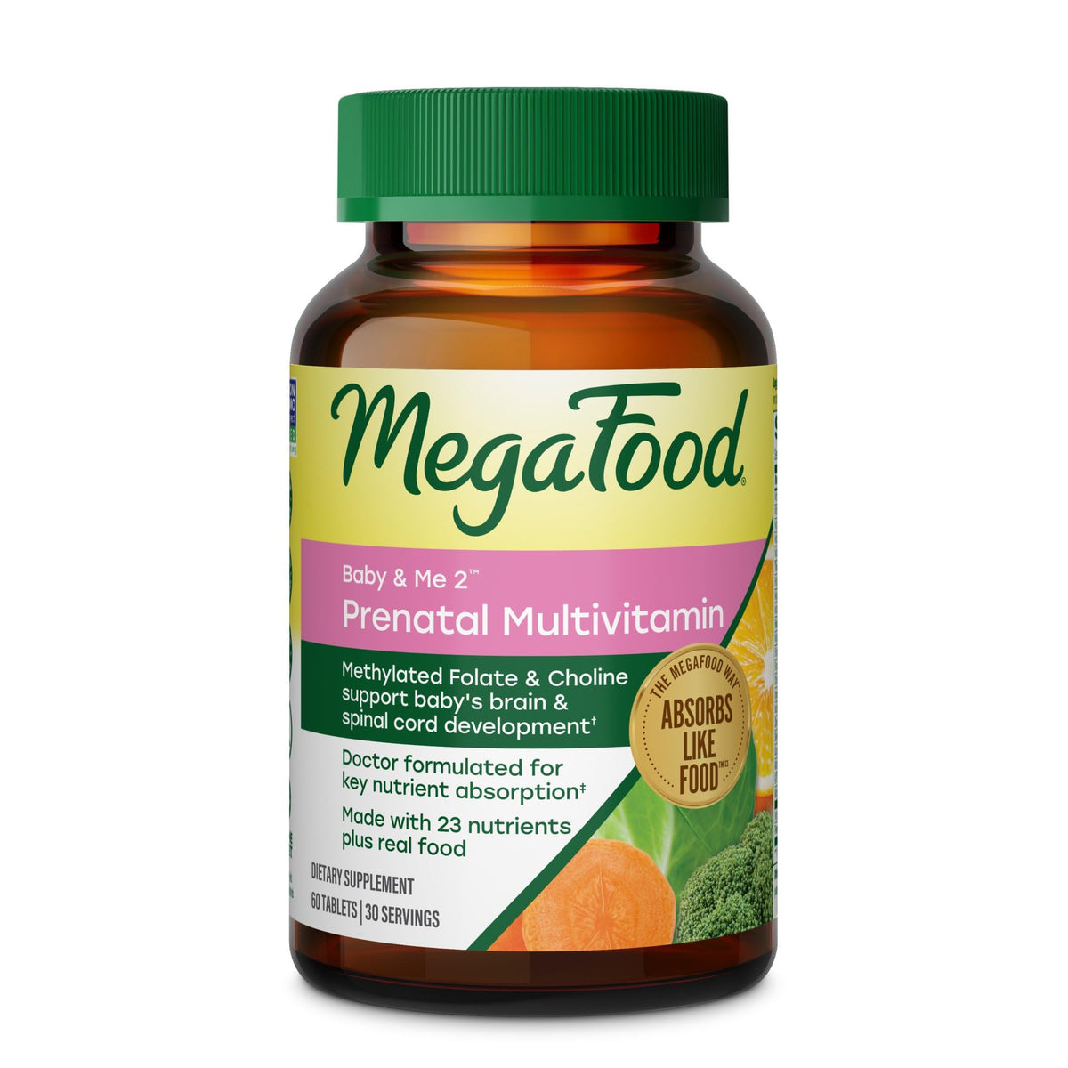 MegaFood Baby and Me 2 Prenatal Vitamins and Minerals for Women