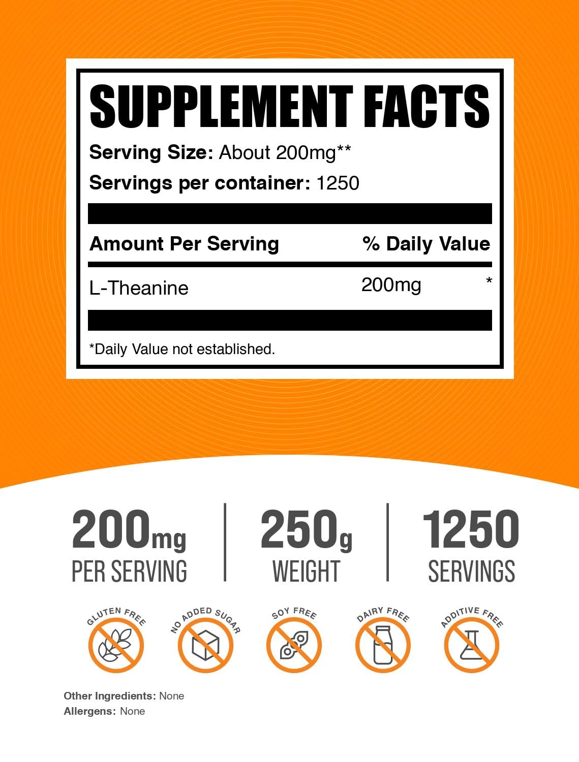 BulkSupplements L-Theanine Powder 200 mg

