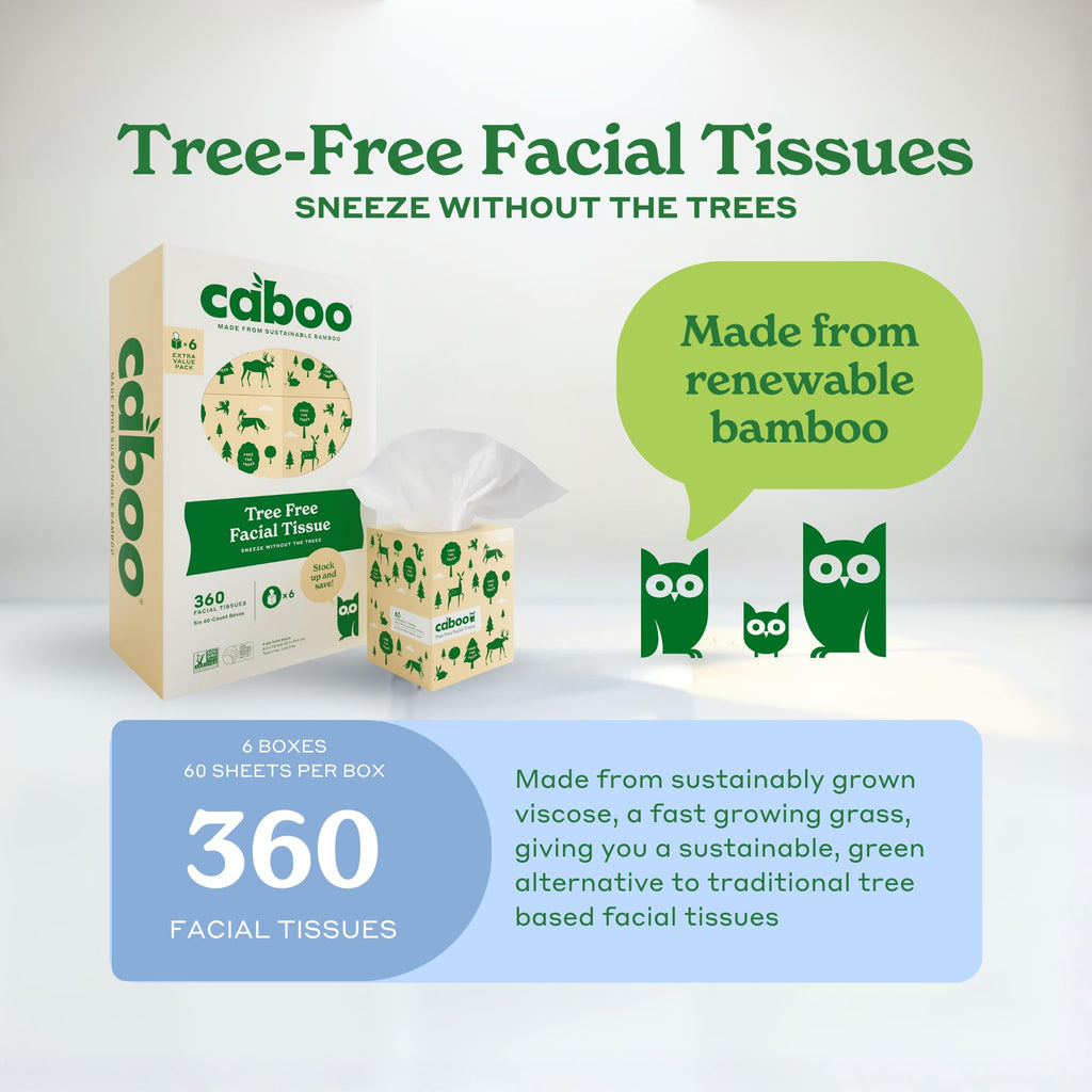 Caboo Tree Free Facial Tissue Box – Soft & Safe

