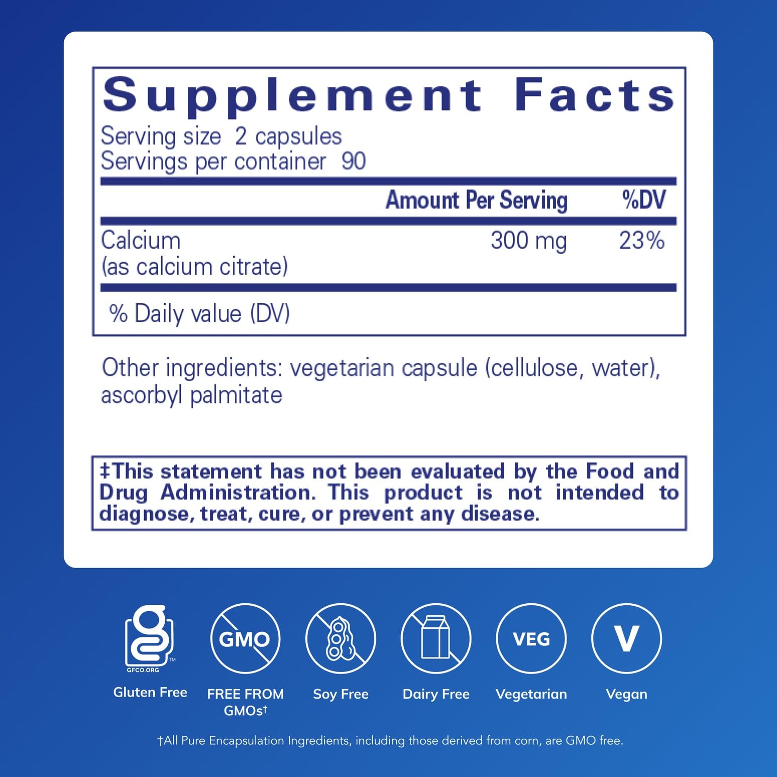 Pure Encapsulations Calcium Citrate Supplement Bone Health

