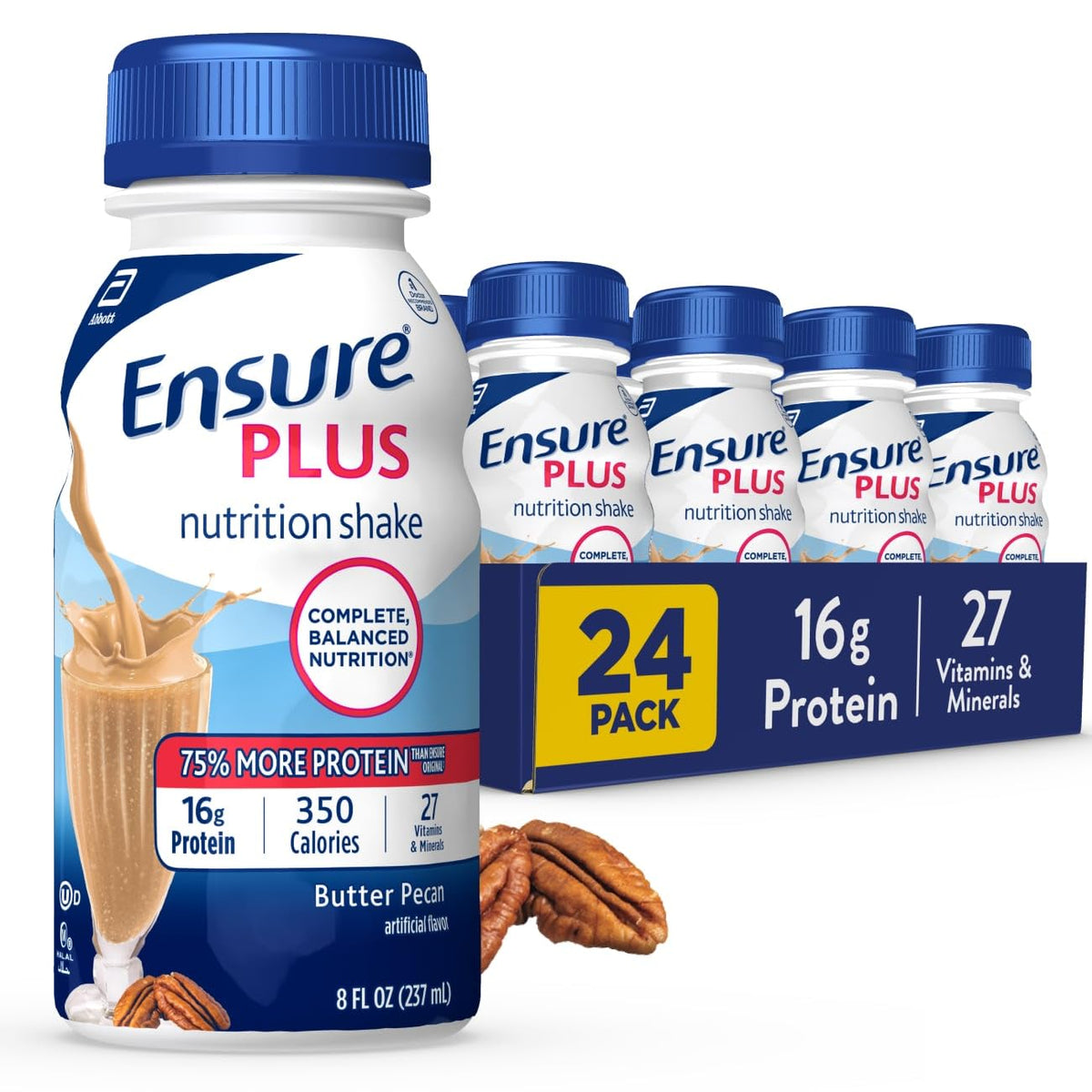 Ensure Plus Nutrition Shake Ready-To-Drink, 16g Protein & 27 Vitamins