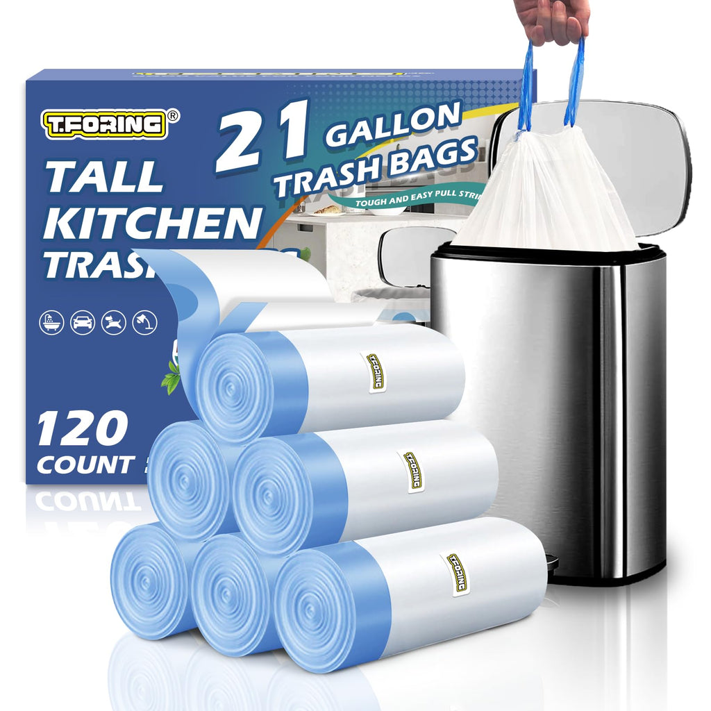 Trash Bags - Heavy-Duty Drawstring Leakproof

