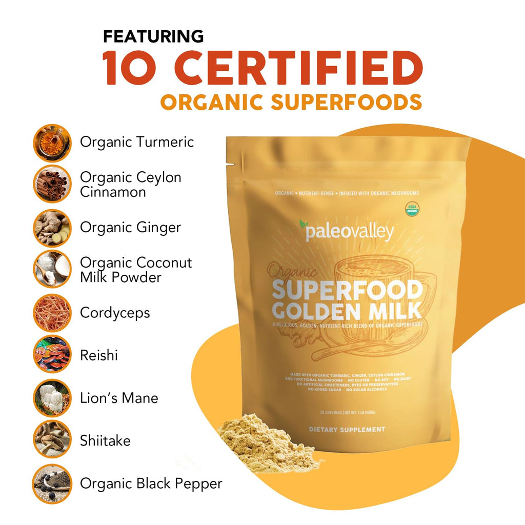 Paleovalley Organic Golden Milk with Turmeric and Mushrooms

