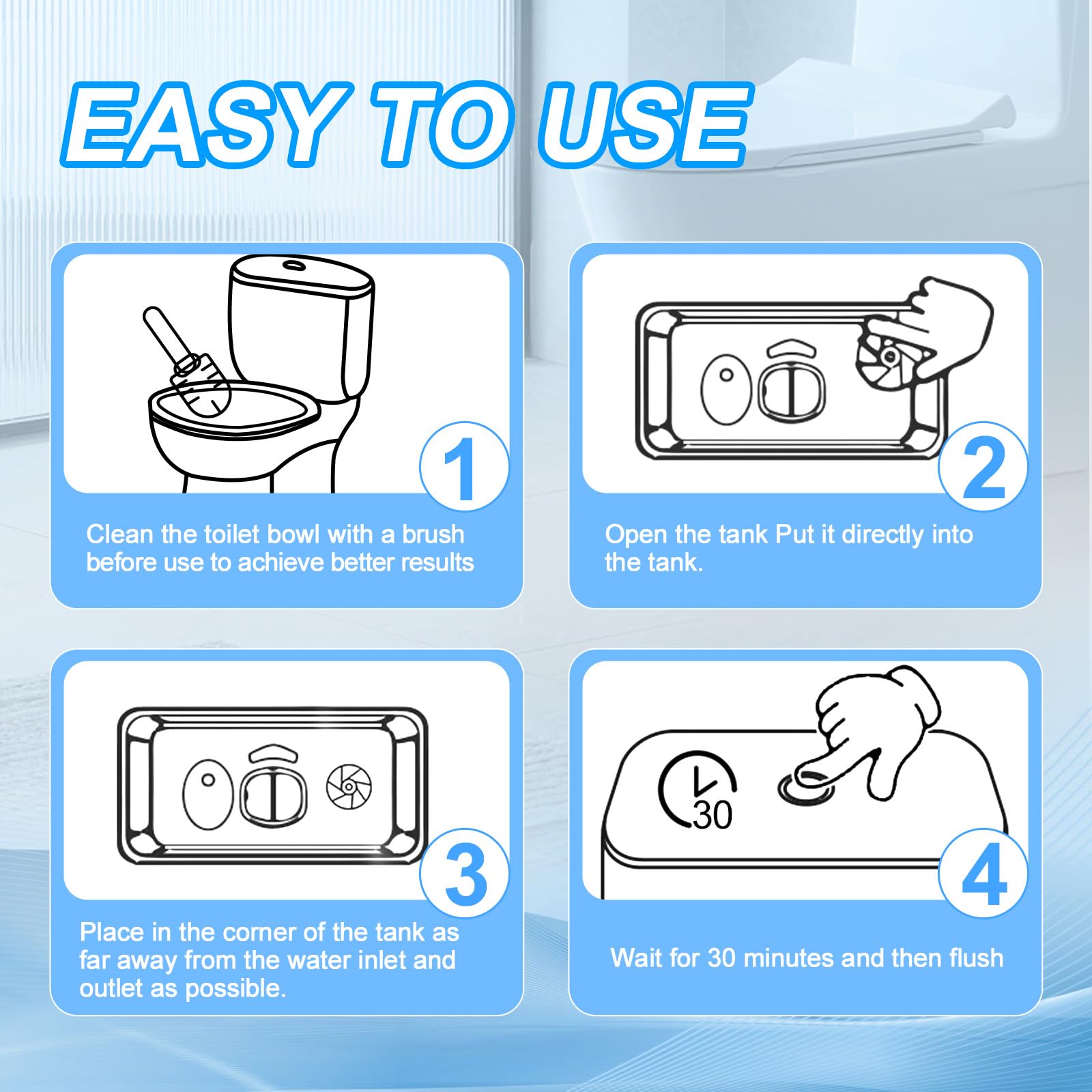 KIISIISO Toilet Bowl Cleaner Tablets | Hands-Free Cleaning

