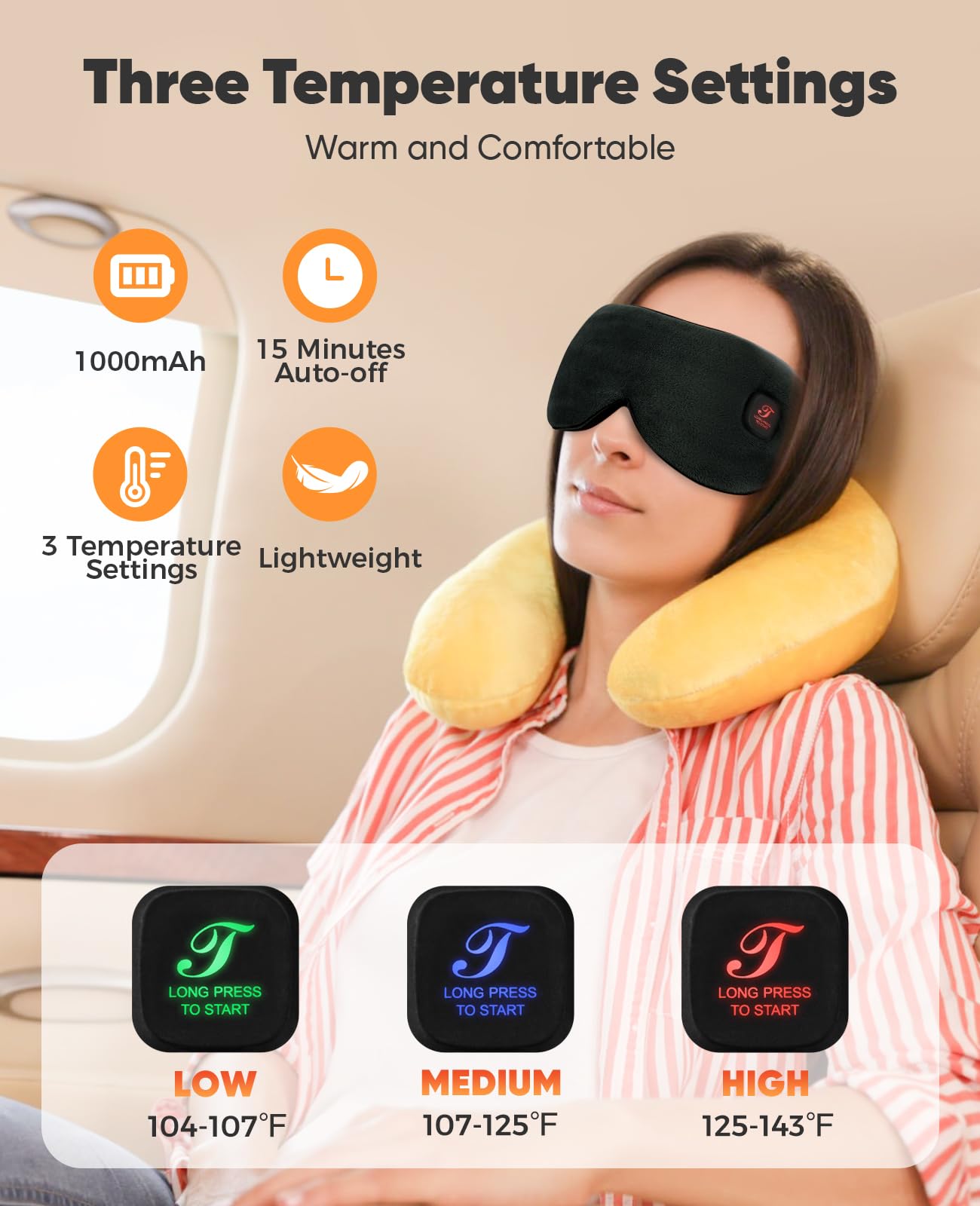 Telepepe Heated Eye Mask Cordless with Rechargeable Battery


