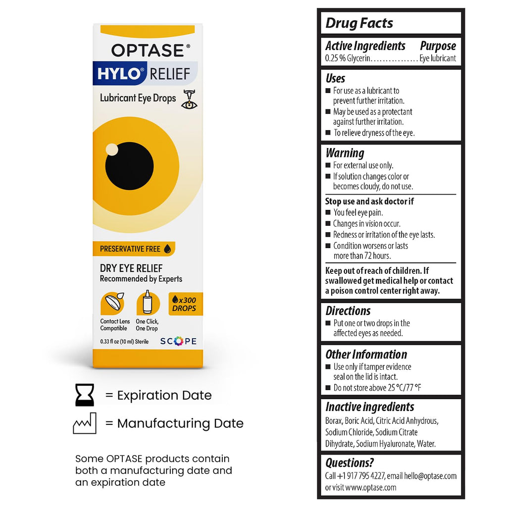 OPTASE HYLO Relief Dry Eye Drops | Preservative-Free

