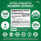 Zazzee Organic Bilberry Extract for Eye Health

