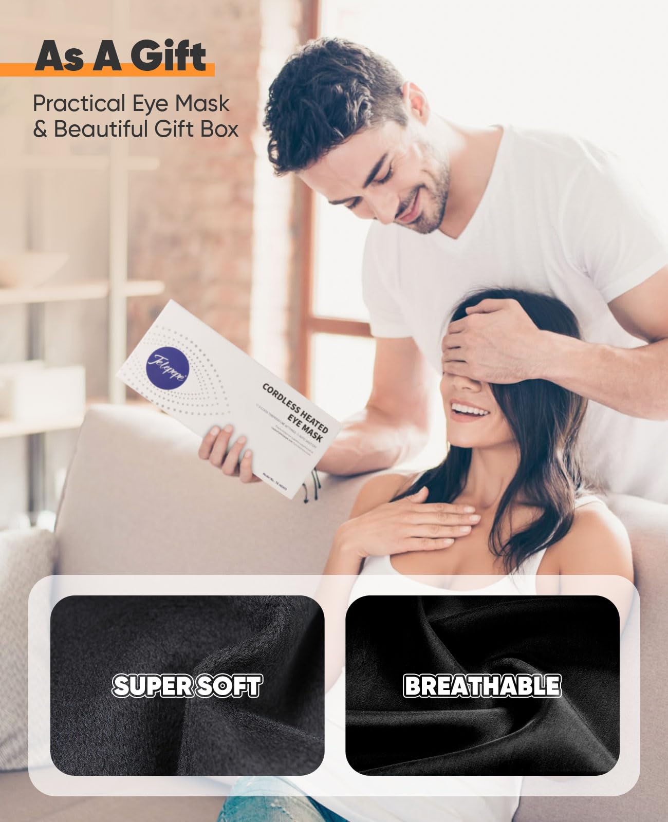 Telepepe Heated Eye Mask Cordless with Rechargeable Battery

