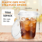 Baderke Disposable Cups with Sip Lids - Round Bottom

