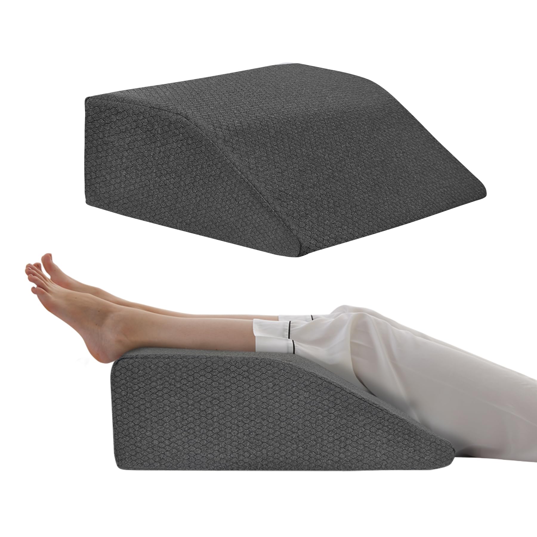 Bedluxe Leg Elevation Pillow Memory Foam Top for Leg Support