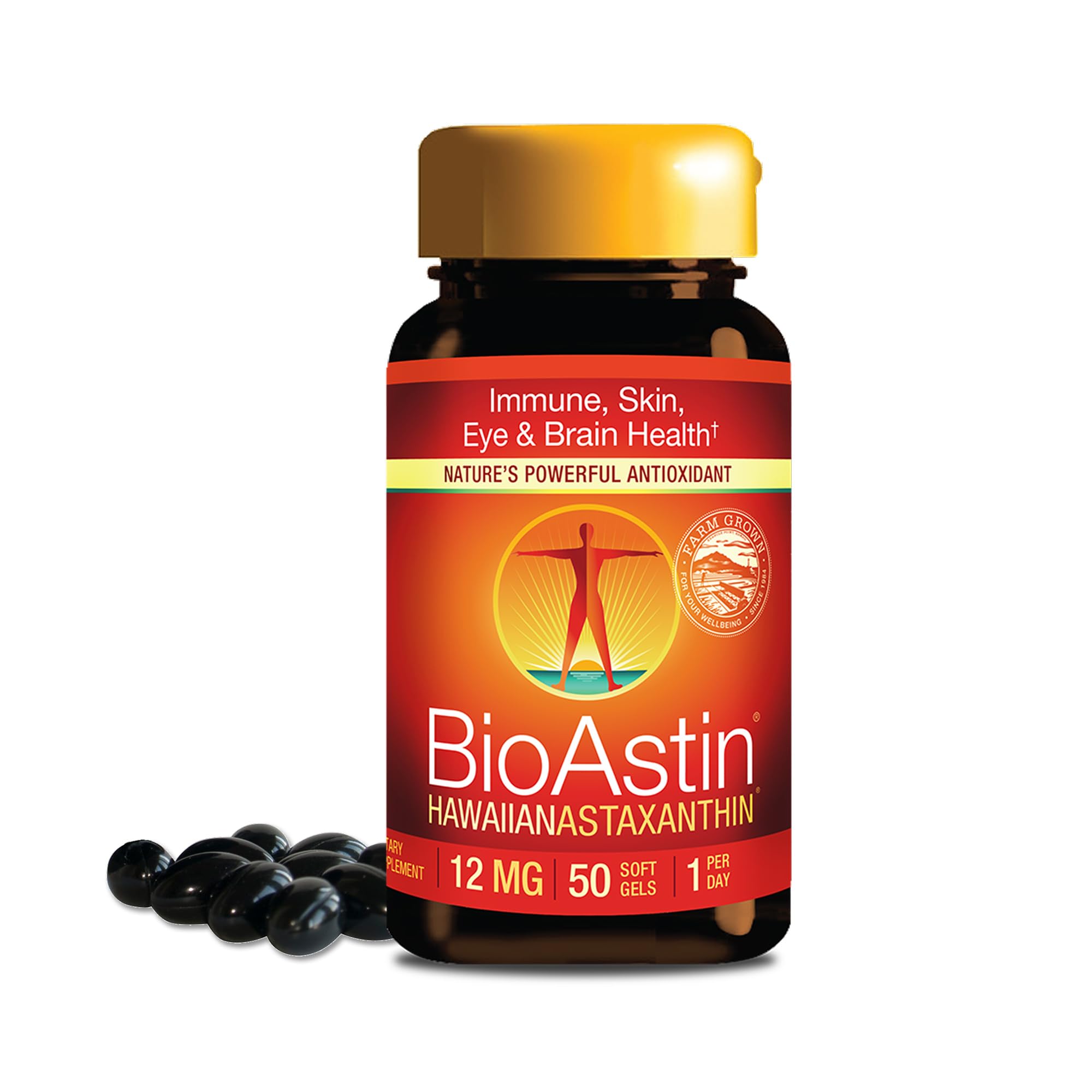 BioAstin Hawaiian Astaxanthin 12 mg Dietary Supplement - Nutrex Hawaii