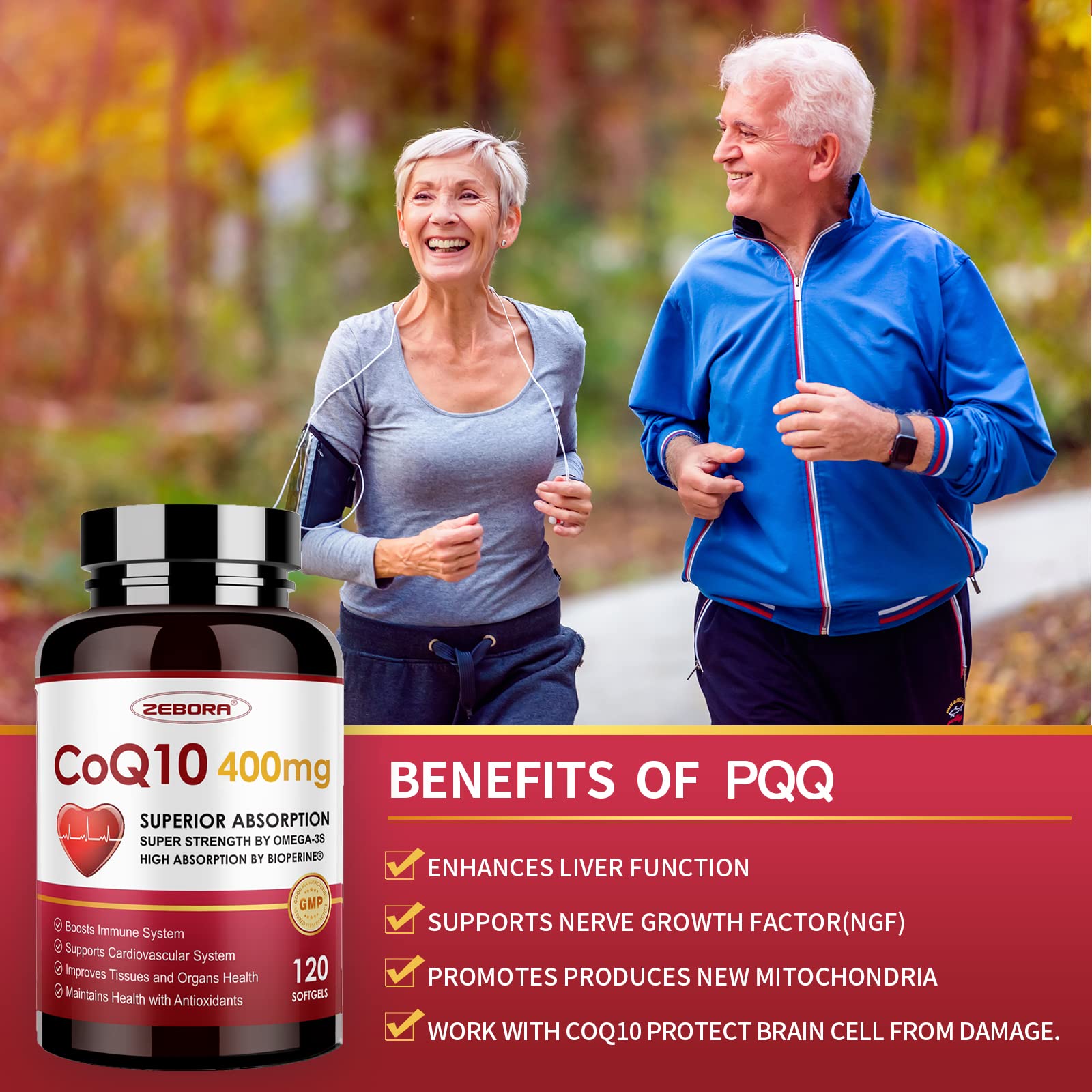 ZEBORA CoQ10 Softgels for Heart Health and Energy

